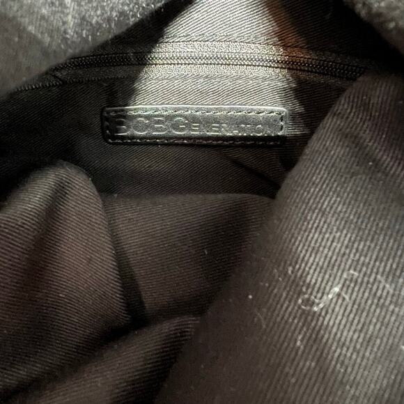 BCBGeneration Black and Silver Sequin Fold Over Clutch Zippered Closure - Picture 8 of 11